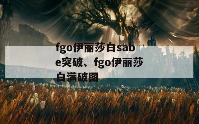 fgo伊丽莎白sabe突破、fgo伊丽莎白满破图