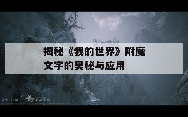 揭秘《我的世界》附魔文字的奥秘与应用