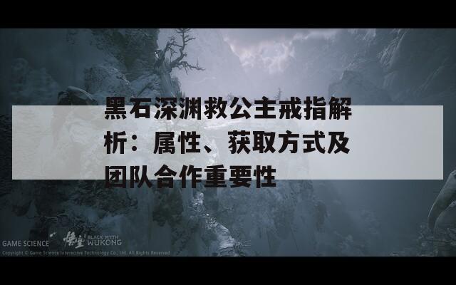黑石深渊救公主戒指解析：属性、获取方式及团队合作重要性