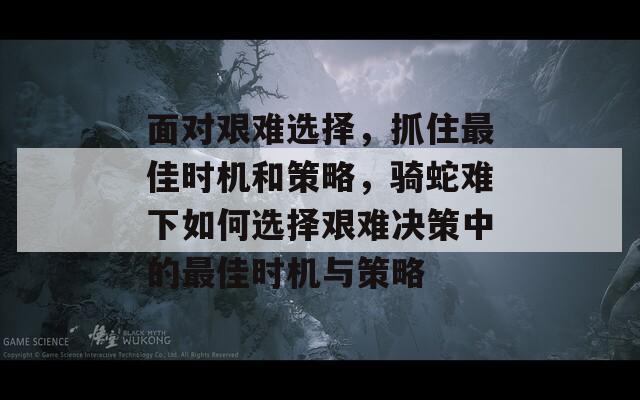 面对艰难选择，抓住最佳时机和策略，骑蛇难下如何选择艰难决策中的最佳时机与策略