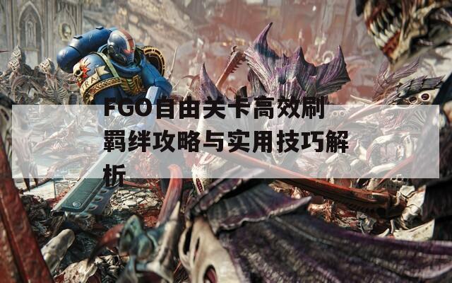 FGO自由关卡高效刷羁绊攻略与实用技巧解析