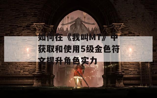 如何在《我叫MT》中获取和使用5级金色符文提升角色实力