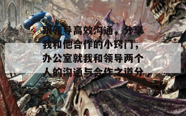 跟领导高效沟通，分享我和他合作的小窍门，办公室就我和领导两个人的沟通与合作之道分享