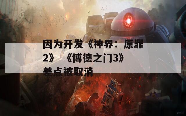 因为开发《神界：原罪2》 《博德之门3》差点被取消