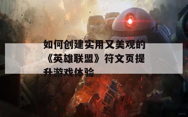 如何创建实用又美观的《英雄联盟》符文页提升游戏体验