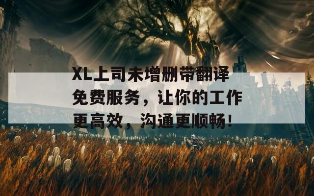 XL上司未增删带翻译免费服务，让你的工作更高效，沟通更顺畅！