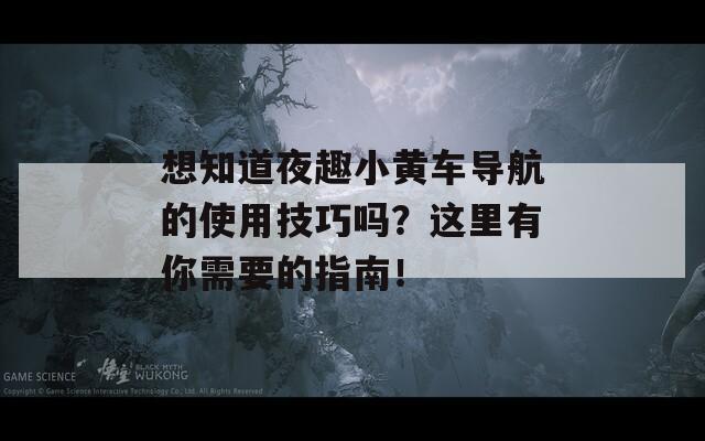 想知道夜趣小黄车导航的使用技巧吗？这里有你需要的指南！