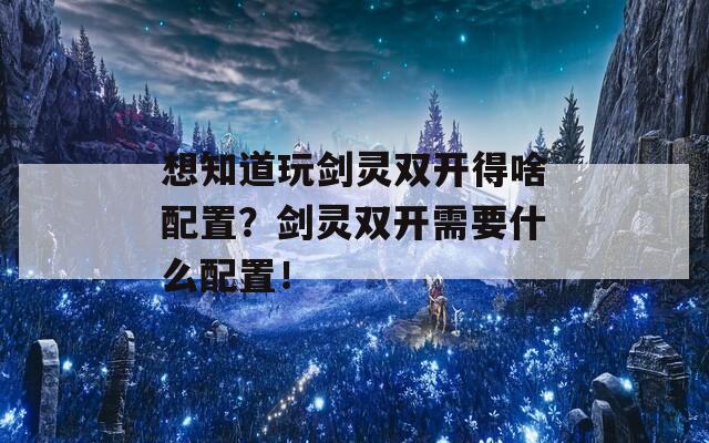 想知道玩剑灵双开得啥配置？剑灵双开需要什么配置！