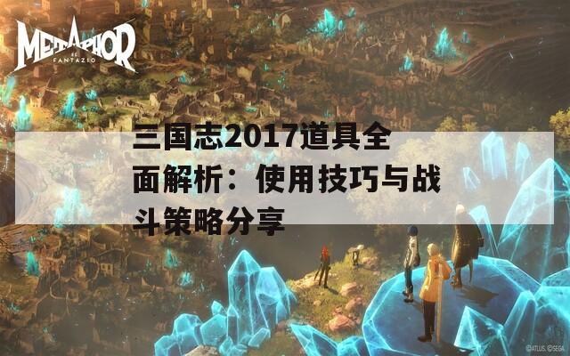 三国志2017道具全面解析：使用技巧与战斗策略分享